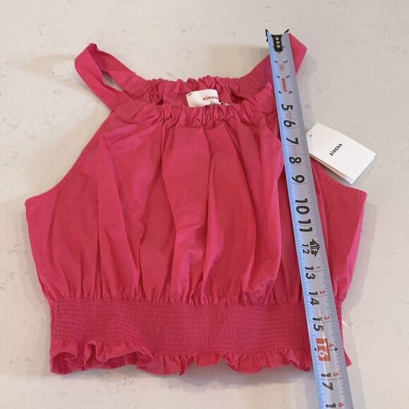 NEW XIRENA Lili Top Pink Sun Cropped Bubble Tank 100% Cotton Poplin Feminine XS - Picture 8 of 9